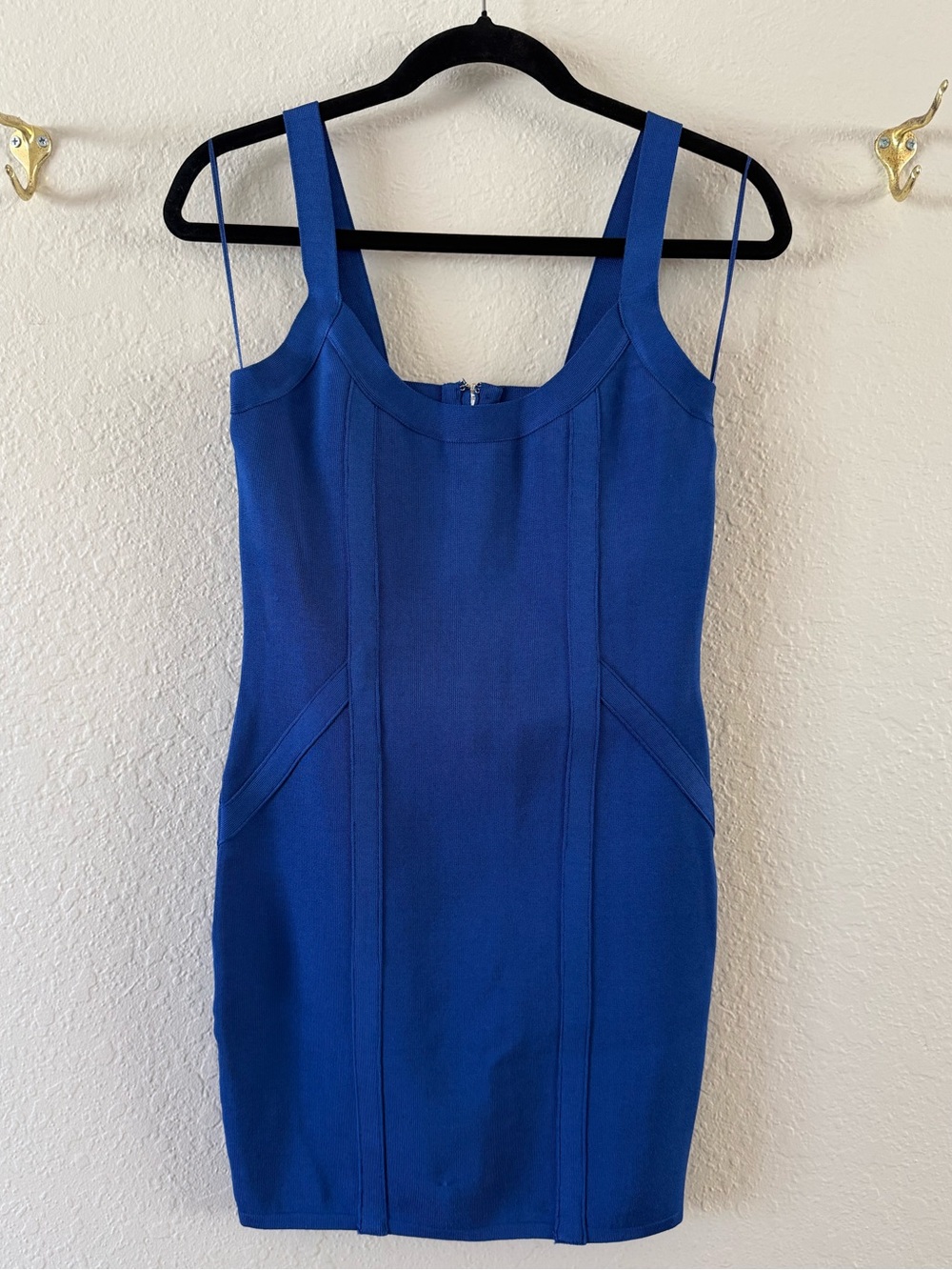 Guess Royal Blue Bandage Mini Dress Size M Bodycon Tank Style 80’s 90’s Bright